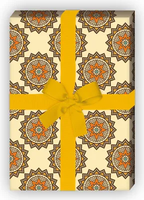 Produktbild von Schickes Sternen Geschenkpapier in tollen Farben zu Weihnachten, beige - G8760, 32 x 48cm
