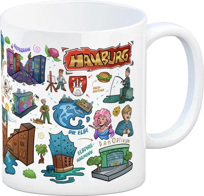 Produktbild von Hamburg Pop Art Comic Kaffeebecher