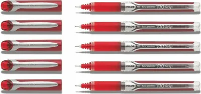 Produktbild von Pilot Hi-Tecpoint V10 Grip Tintenroller rot - 5er-Set