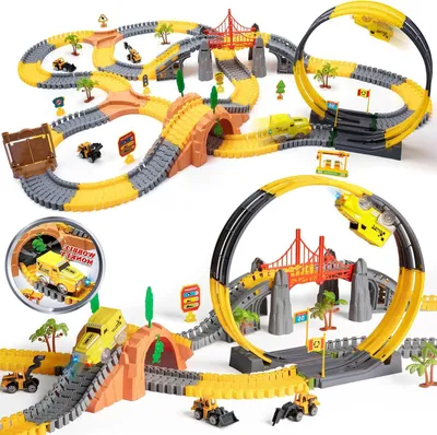 Immagine prodotto di Pista per macchinine - Giocattoli da costruzione - Giochi per bambini - 342 pezzi - Pista flessibile - Multicolore