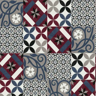 Produktbild von A.S. Création Fliesentapete New Life Vliestapete schwarz rot blau creme weiß 10,05 m x 0,53 m