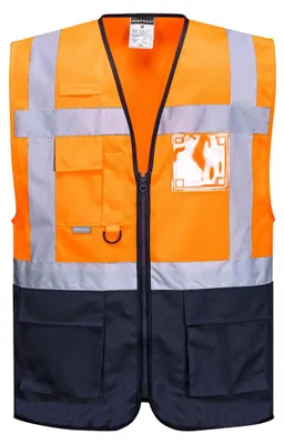 Image de Gilet Executive Warsaw Couleur : Orange/marine Taille Xl - Portwest