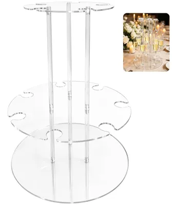 Cocktailglazenhalter, 2 Ebenen, 12 Gläser, Acryl, transparent
