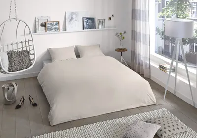 Produktbild von good morning Renforcé Bettwäsche 3 teilig Bettbezug 200 x 220 cm Kopfkissenbezug 60 x 70 cm Uni duvet cover 0270.02.02 Sand