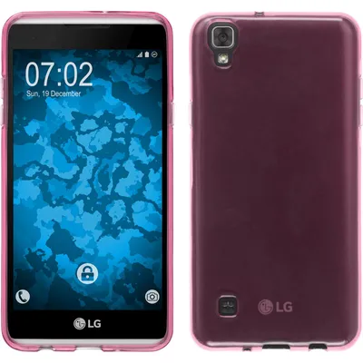 Produktbild von PhoneNatic Case kompatibel mit LG X Skin - pink Silikon Hülle crystal-case + 2 Schutzfolien