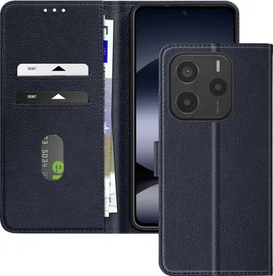 Produktbild von Avizar, Kunstlederetui mit Standfunktion Xiaomi Redmi Note 14 5G, Nachtblau