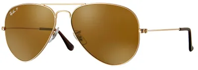 Produktbild von Ray-Ban AVIATOR CLASSIC, Erwachsener, Uni, Pilot, Gold, Polarisierte Linse, Metall