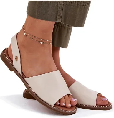 Produktbild von Damen Sandalen mit flachem Absatz aus Kunstleder beige Dereka 40