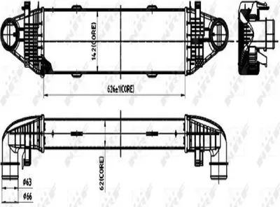 Produktbild von Ladeluftkühler 625 mm - 145 mm NRF für u.a. MERCEDES-BENZ C-KLASSE