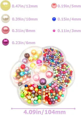 Produktbild von Runde Imitationsperlen gemischte Farbe 3-12mm für Schmuck DIY