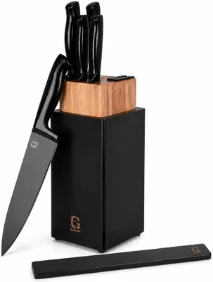 Produktbild von Messerblock mit Messerset, Magnetleiste, Schleifer, Edelstahl, für Küche