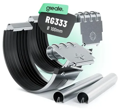 Produktbild von greate 2x Dachrinnen Verbinder verzinkt inkl. Wulstverbinder - Dachrinnenverbinder für 333 Regenrinne - Rinnenverbinder
