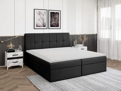 Produktbild von FEDVE Boxspringbett Schlafzimmerbett MOKPO mit 2 Bettkästen, Doppelbett mit Bonell-Matratze und Topper 160x200