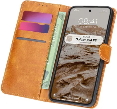 Produktbild von Bizon Case Pocket Samsung Galaxy S24 FE braun