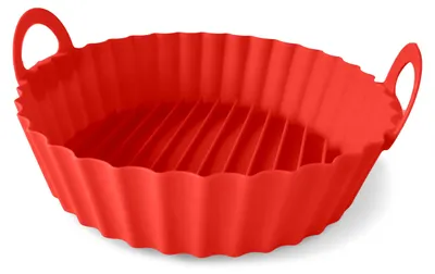 Runde Silikon-Backform Ø 22 cm für Heißluftfritteusen, rot