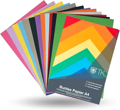 Obrázok produktu pre 120x farebný papier A4 Farebný papier 120 g/m² - papier na remeslá Hlinený papier, potlačiteľný; hrúbka papiera 120 g/m²