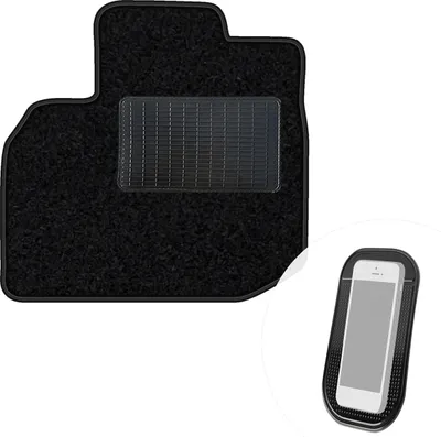 Produktbild von moto-MOLTICO Fahrer Fußmatte Auto Velours Fahrerseite Autoteppiche Schwarz Fahrermatte 1-teilig passend für Honda City V 2009-2013