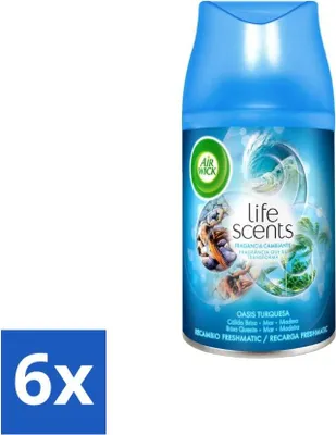 Zdjęcie produktu dla Air Wick - Wkład do odświeżacza powietrza - Turquoise Oasis - Automatyczny spray - 250 ml - Value Pack - 6 sztuk