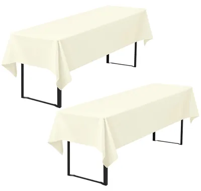 Zdjęcie produktu dla Zestaw 2 obrusów do użytku wielokrotnego, nadających się do prania, idealnych na przyjęcia, o wymiarach 260 x 110 cm