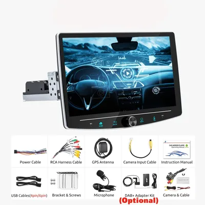Obrázok produktu pre Autorádio s dotykovým displejom – Autostereo – Multimediálne rádio – Autoprehrávač – 1 DIN, univerzálne – Android 14.0