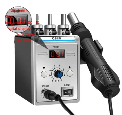 Zdjęcie produktu dla Stacja lutownicza, wyświetlacz cyfrowy, regulacja temperatury, grot C-858D (700W), 220V