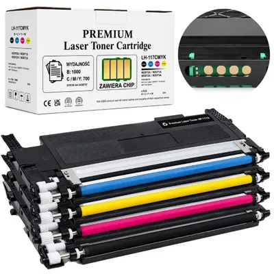 Produktbild von 4x Ersatztoner für HP 117A CMYK W2070 mit Chip 150NW, 178NW, 179FNW