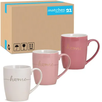 Produktbild von Schöne Kaffeetassen 36er Set einfarbig Herzen mit Spruch Home