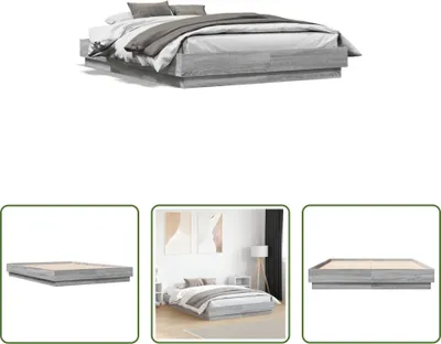 Produktbild von The Living Store Bettgestell Grau Sonoma 120x190 cm Holzwerkstoff