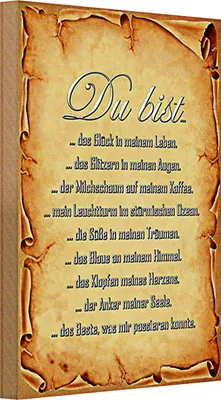 Produktbild von Holzschild Spruch 20x30cm Du bist Glück in meinem Leben