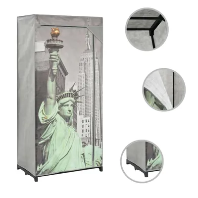 Produktbild von vidaXL Šatníková skriňa 75×45×160 cm New York Látka