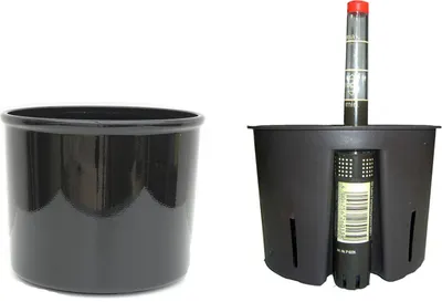 Produktbild von Set3 Blumentopf Corona 18/19 schwarz Ø 20.5cm H 20.5cm +KT+WA