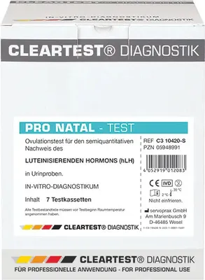 Produktbild von Cleartest Pro Natal Ovulationstest Urin inkl. 7 Behälter schnelle Auswertung
