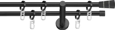 Produktbild von SN Deco - Stilgarnitur Rennes, 19 mm, 2-Lauf, schwarz, 480 cm (6x160 cm inkl. Verbinder)