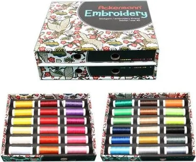 Produktbild von ACKERMANN Stickgarn-Box mit 36 Farben