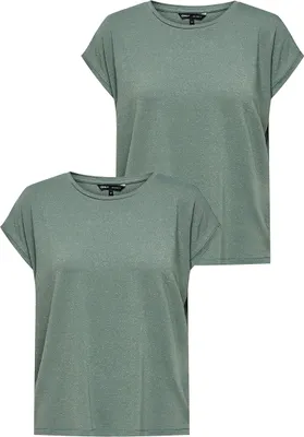 Produktbild von ONLY 2er-SET Modisches T-Shirt mit Glitzer Naht Rundhals Größe: L