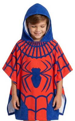 Produktbild von Marvel Spider-Man Poncho Handtuch, Strandtuch, Kapuzenbadetuch, Kinder Schwimmhandtuch
