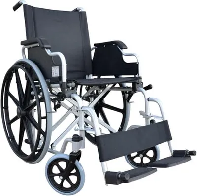 Image de DELO : Fauteuil roulant pliable pour le transport – Fauteuil roulant de voyage léger et compact, fauteuil roulant manuel pour la mobilité et le confort