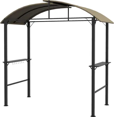 Produktbild von Grillpavillon, 2 Seitenablagen, Haken, Stahlrahmen, 1,1 x 2,3m, Khaki