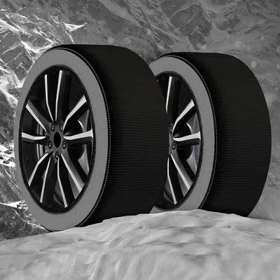 Image de Chaîne à neige textile pour voiture - testée selon la norme EN 16662-1 - noire - taille M - textile
