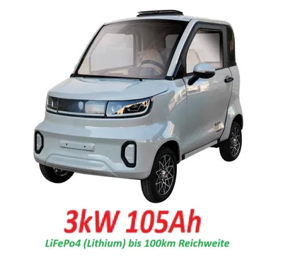 Produktbild von ElektroBest eAuto Adam 100Ah Lithum 1 Kabinenroller 45 km/h Seniorenmobil Microcar 100 km