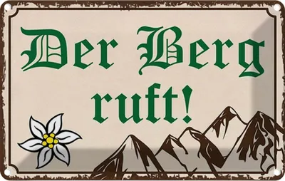Produktbild von vianmo Blechschild 20x30 cm Der Berg ruft Outdoor Camping Spruch Zitat