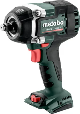 A Metabo SSW 18 LTX 800 BL cordless impact wrench is shown against a white background.