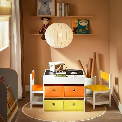 Immagine prodotto di Tavolo giochi - Tavolo attività - Tavolo per bambini - Arredamento per bambini - Tavolo con sedie - Piano del tavolo a doppio lato