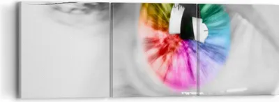 Produktbild von Bild auf Leinwand - Leinwandbild - Auge Regenbogen Wimper Grafik - 90x30cm - Wand Bild - Wanddeko - Leinwanddruck - Bilder - Kunstdruck - Wanddekoration - Leinwand bilder - Wandkunst - CA90x30-2644