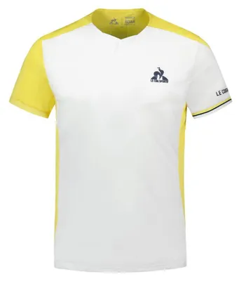 Produktbild von Le Coq Sportif pro tee kids noah T-Shirt Weiß/Gelb Größe 14