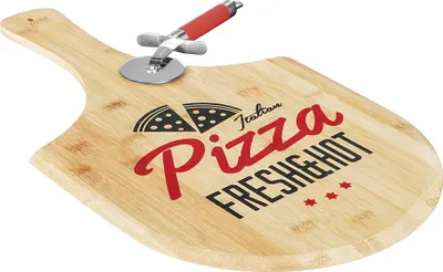 Produktbild von 53x31x1cm Pizzabrett aus Bambus Schneidbrett Servierbrett für Pizza