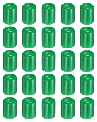 50 Gummi-Endkappen 19 mm ID, hellgrün, Gewindeschutzkappen
