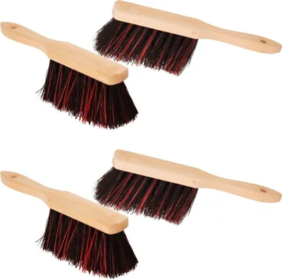 Produktbild von Novaliv 4x Handfeger Arenga u. Elastonborsten Mix Besen Handbesen Auto Kehrwisch Industriehandfeger Schneefeger Schneebesen Hand brush Dust pan