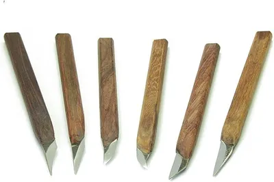 Imagen del producto de Juego de 6 herramientas para tallado en madera, juego de cuchillos para escultura de acero de tungsteno, juego de herramientas para escultura en arcilla y tallado en madera, ideal para principiantes, proyectos y para trabajar con bloques de madera y maderas blandas