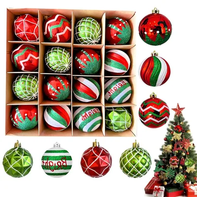 Immagine prodotto di Solidchoice - Set di 16 palline di plastica per decorazioni natalizie